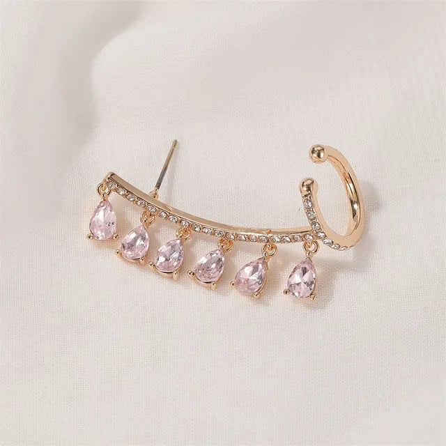 One Piece Crystal Inlay Stud Earring