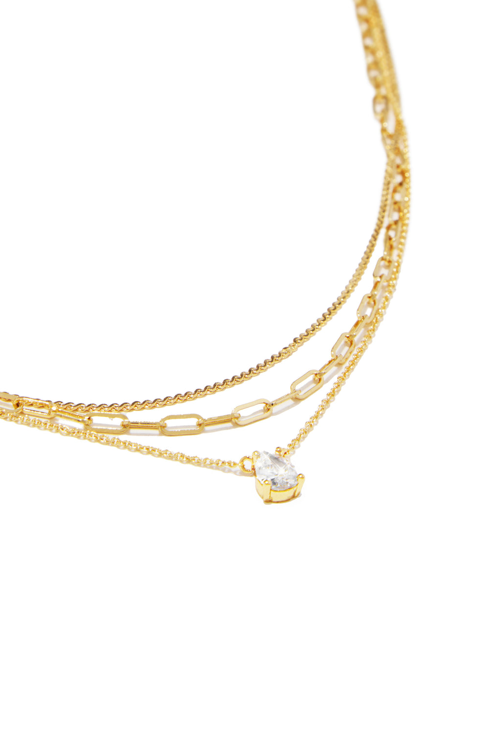 Macey Gold Plated Layered Necklace - Gold