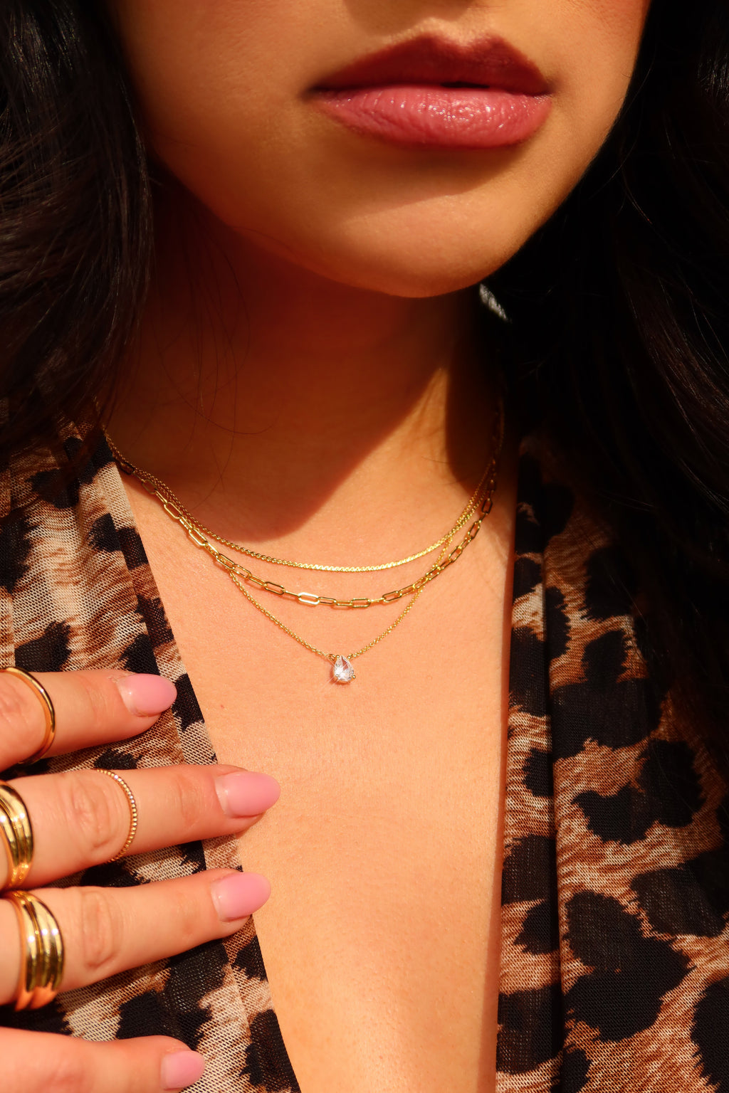 Macey Gold Plated Layered Necklace - Gold